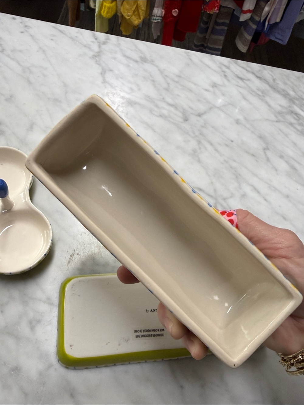 Anthropologie Tortua Colorful Salt & Pepper Shakers and Lidded Butter Dish - Picture 5 of 5